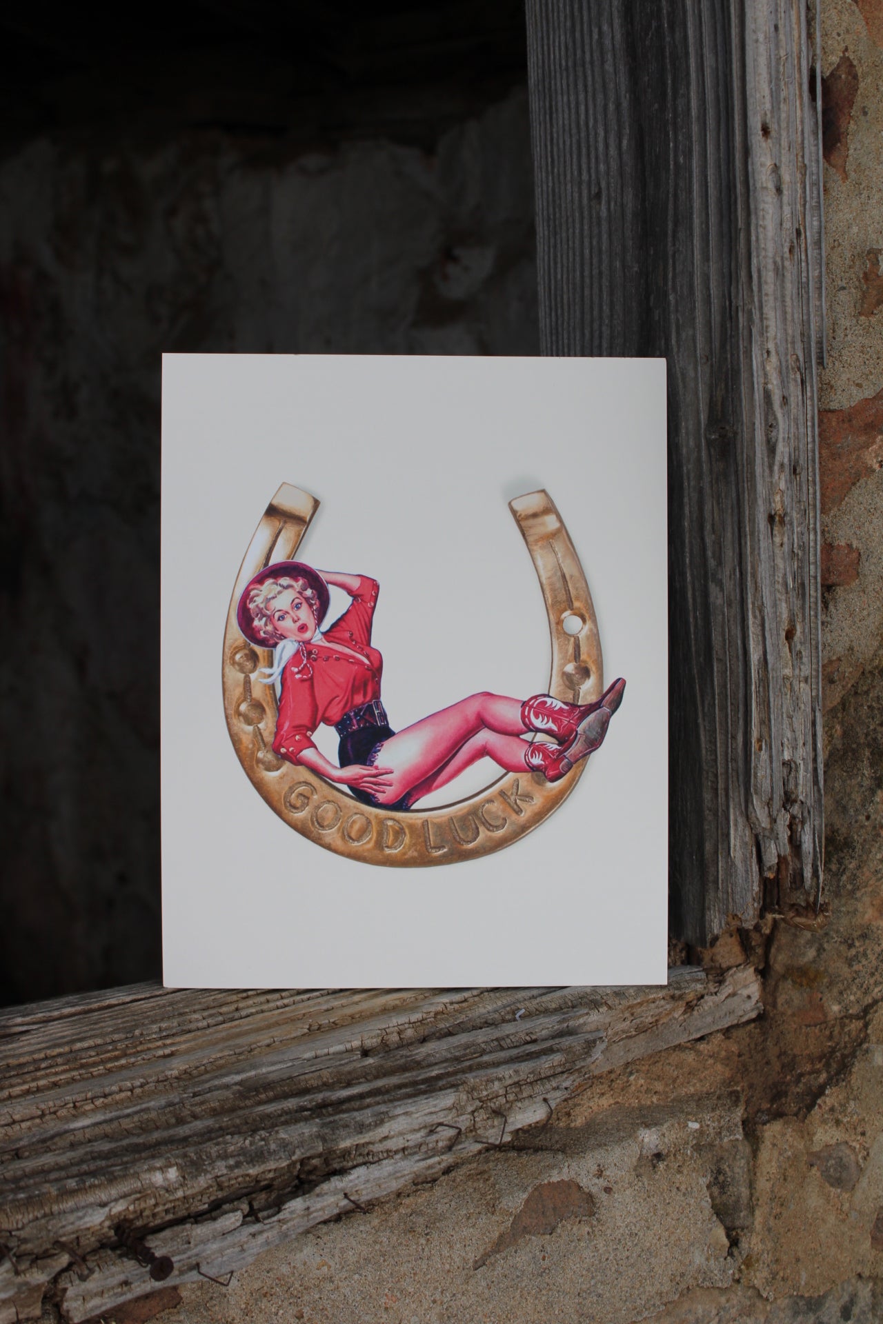 Pin-up Cowgirl Print
