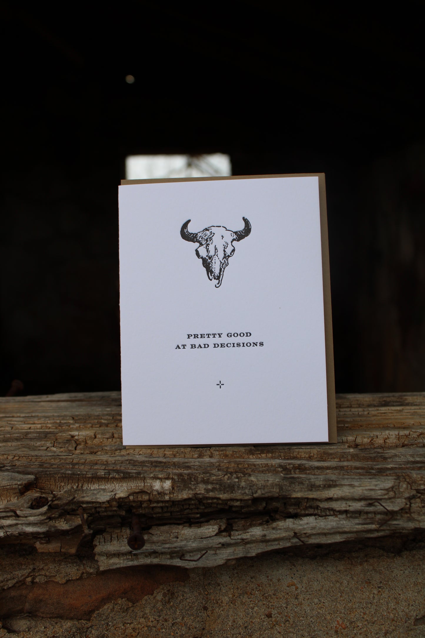 Pretty Good at Bad Decisions Letterpress Greeting Card