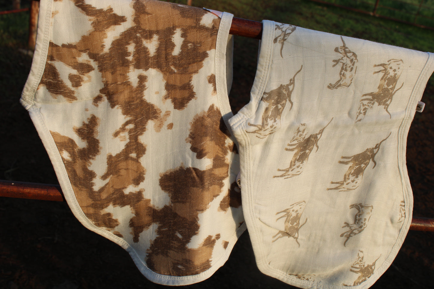 Forever Cowboys & Cowgirls Bamboo Burp Cloth Bib 2PK
