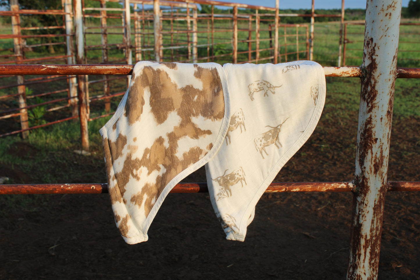 Forever Cowboys & Cowgirls Bamboo Burp Cloth Bib 2PK