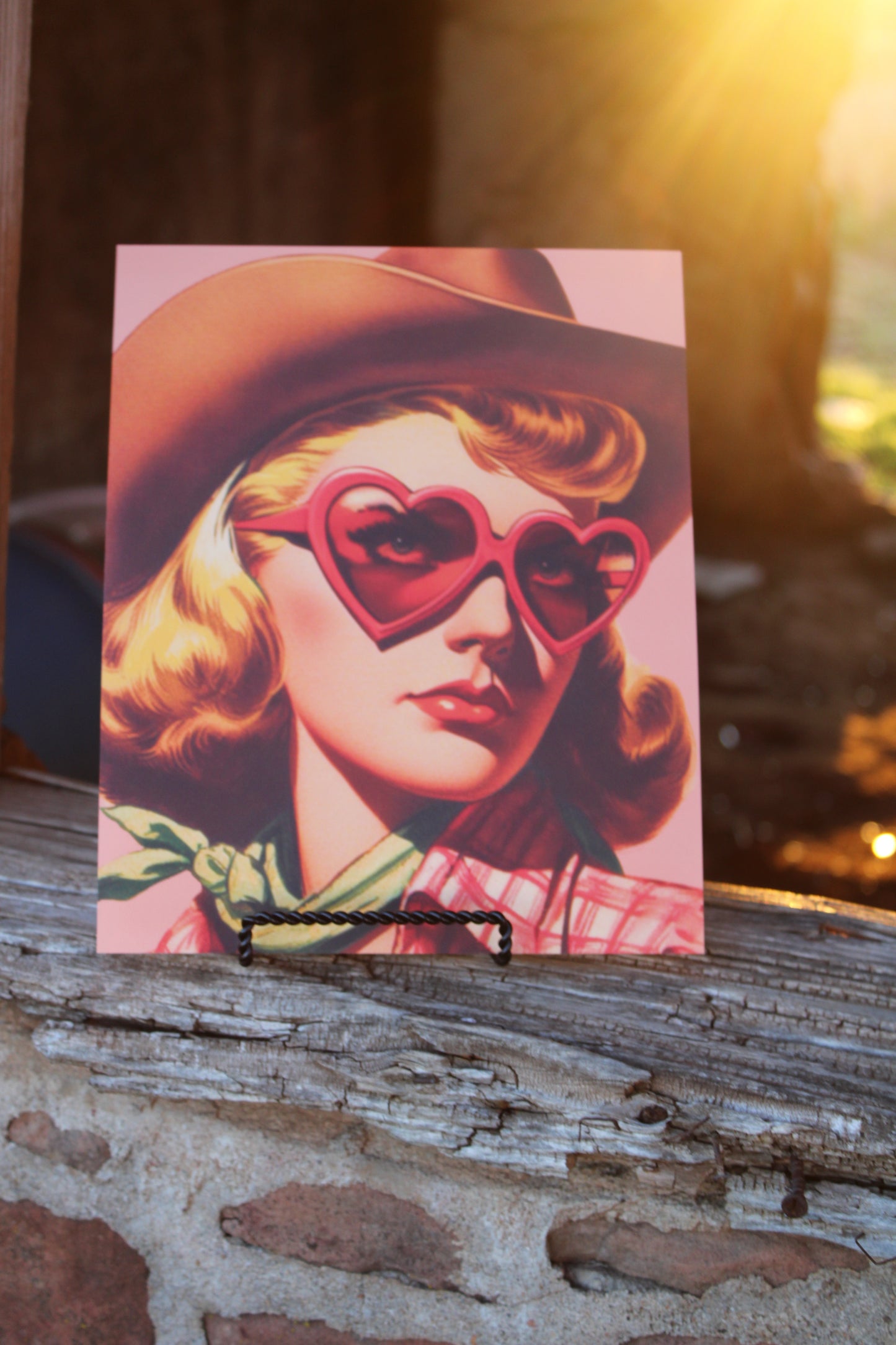 Rose Colored Glasses Cowgirl Art