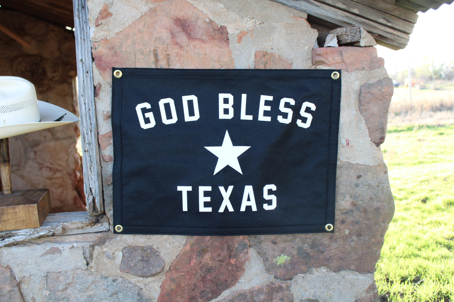 God Bless Texas Camp Flag