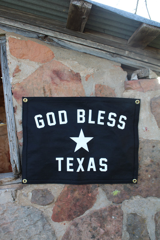 God Bless Texas Camp Flag