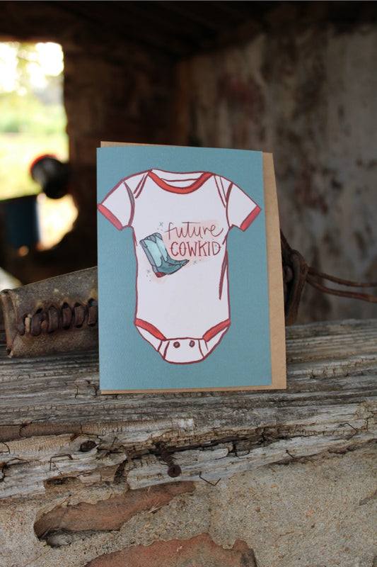 Future Cowkid Western Baby Shower Card