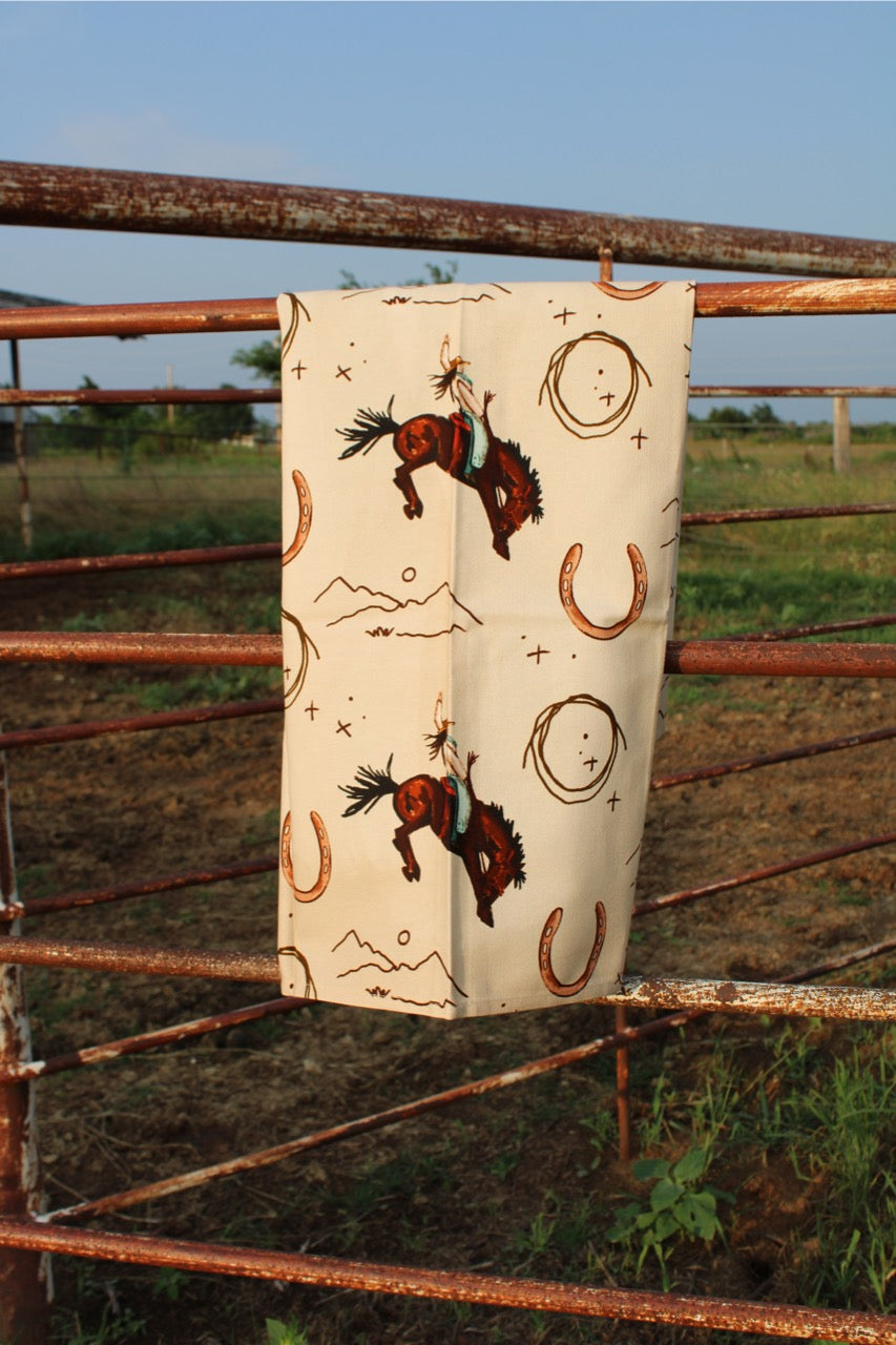 Yeehaw Cowgirl Tea Towel