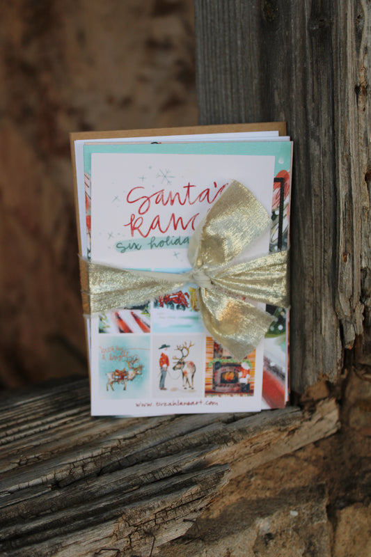 Santa’s Ranch Western Christmas Card Set