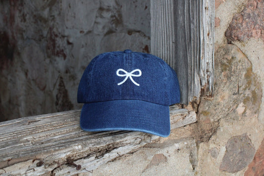 Denim Bow Baseball Cap