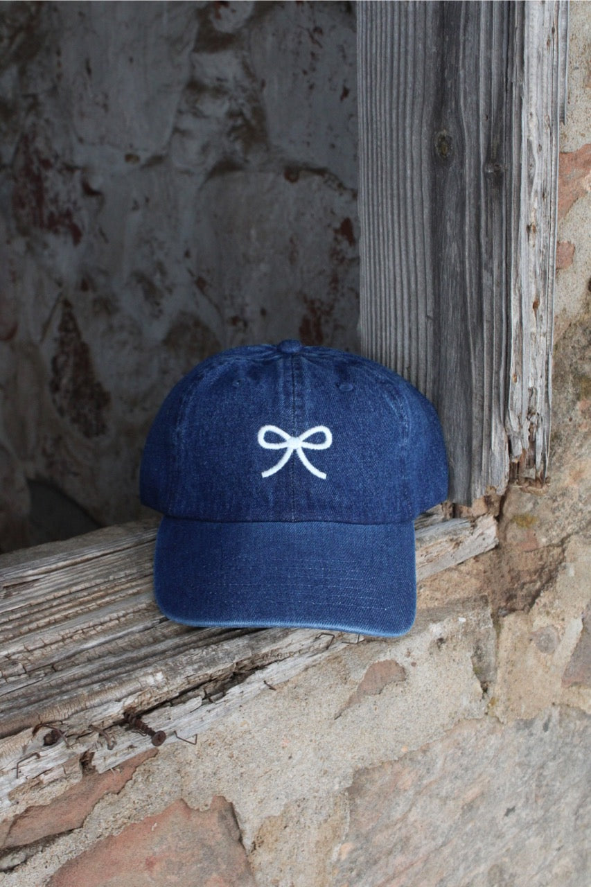 Denim Bow Baseball Cap