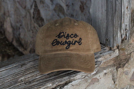 Disco Cowgirl Corduroy Cap in Tan