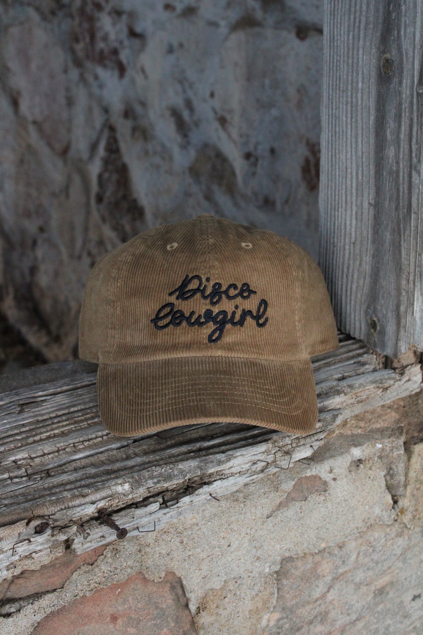 Disco Cowgirl Corduroy Cap in Tan