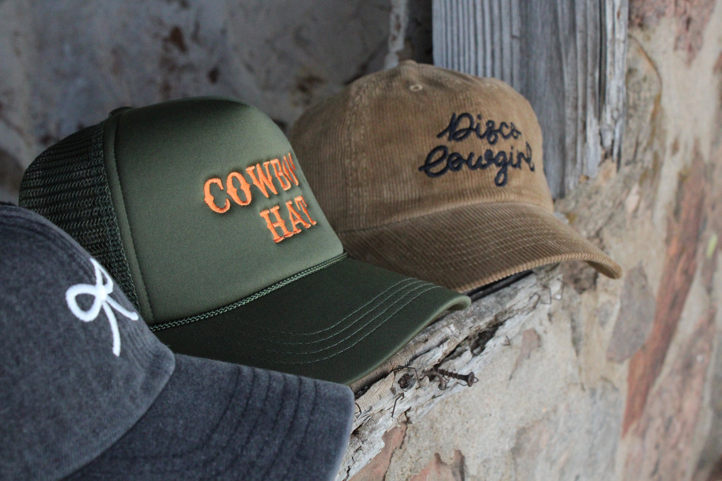 Disco Cowgirl Corduroy Cap in Tan